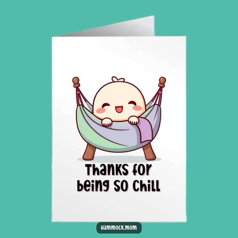 Free Printable Thank You Card Kawaii Hammock Happy Sigh Funny Downloadable Gift