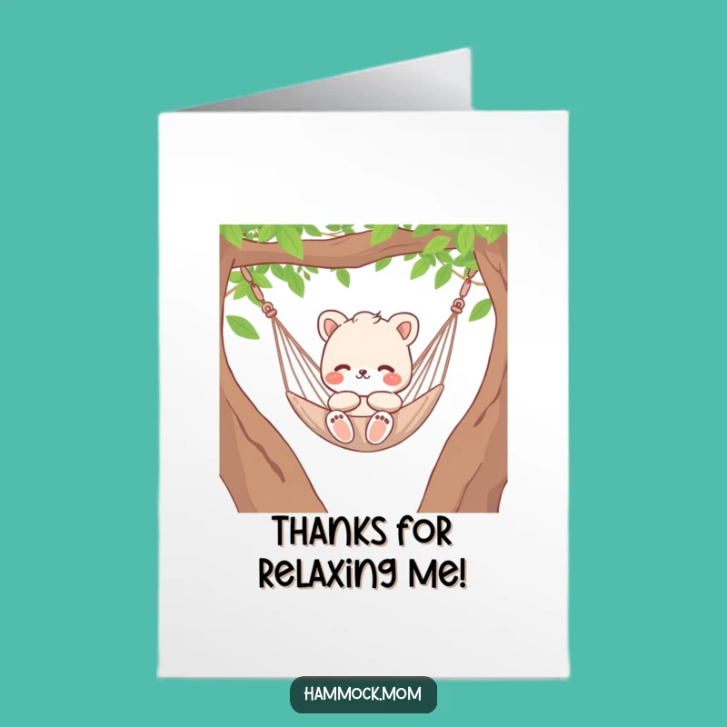Free Printable Thank You Card: Relaxed Hammock Mom, Calm Gratitude Downloadable Gift