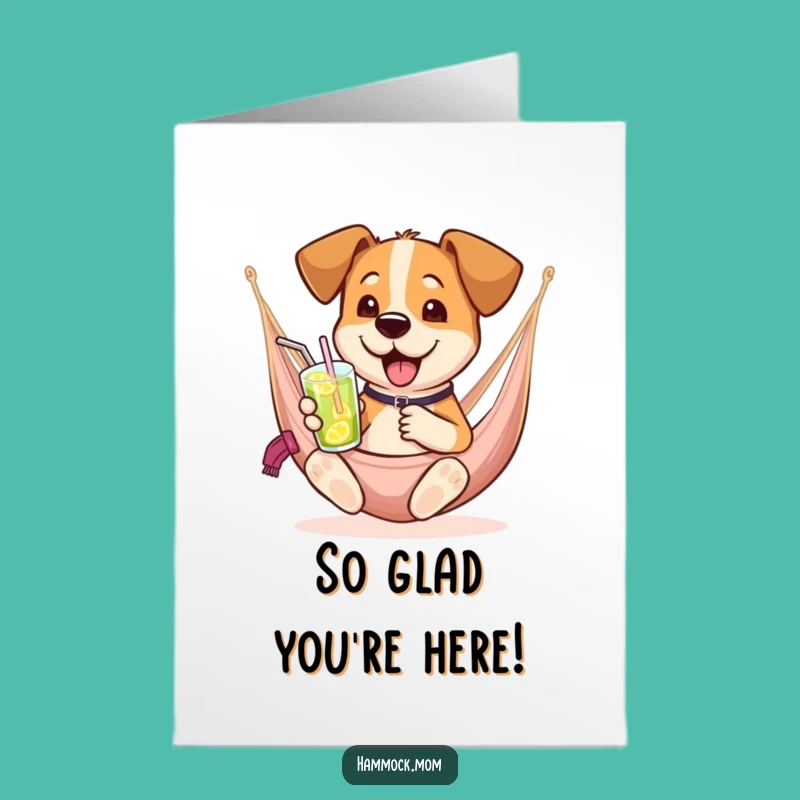 Free Printable Thank You Card: Dog Drink Hammock Funny Downloadable Gift