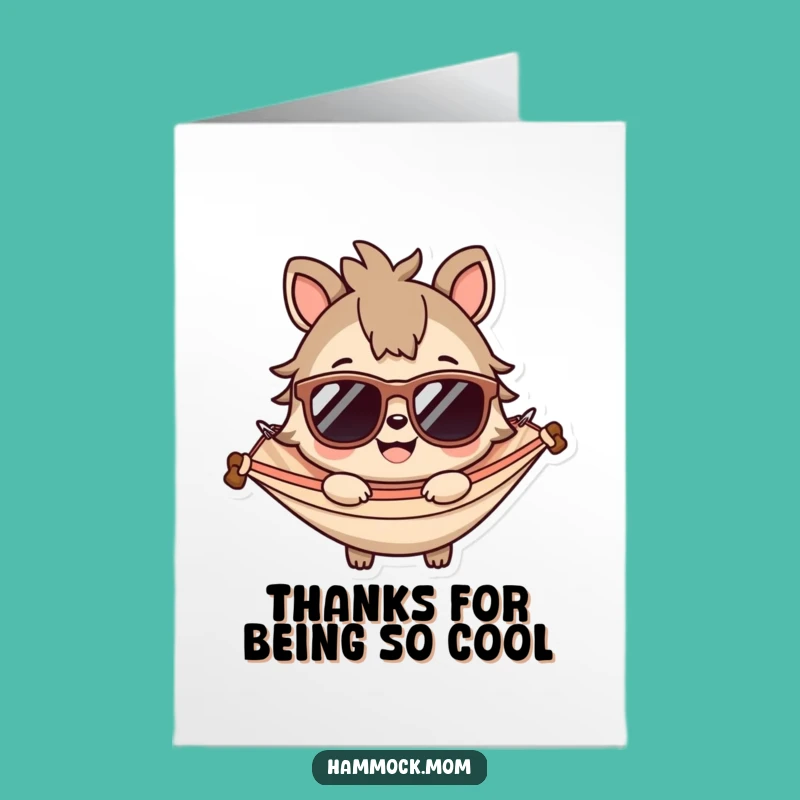 Free Printable Thank You Card: Cool Sunglasses Hammock Animal, Chic Downloadable Gift