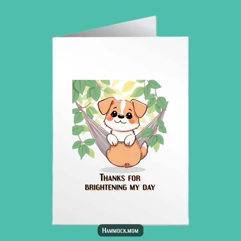 Free Printable Thank You Card: Hammock Dog & Dappled Light - Grateful Downloadable Gift