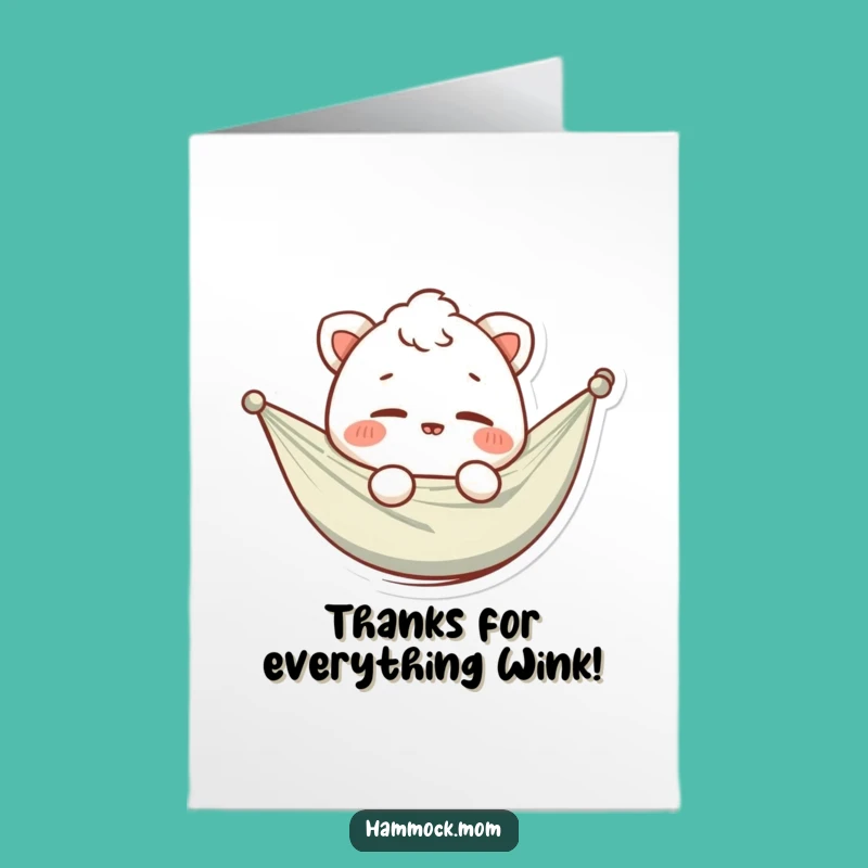 Free Printable Thank You Card: Winking Hammock Animal, Appreciative Downloadable Gift