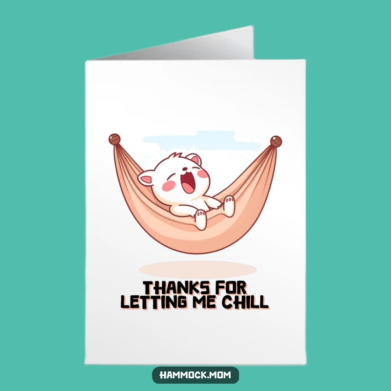 Free Printable Funny Hammock Thank You Card: Yawning Character, Thoughtful Downloadable Gift