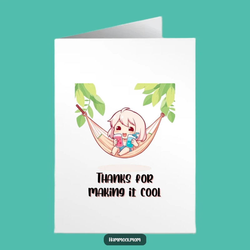 Free Printable Thank You Card: Hammock Drink Character, Refreshing Downloadable Gift