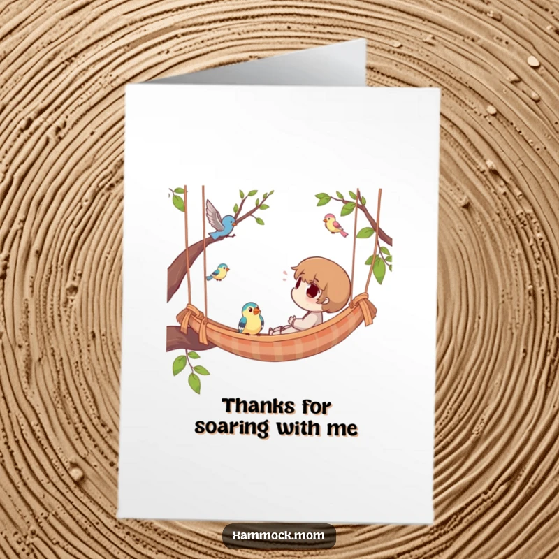 Funny Free Printable Thank You Card: A happy sloth lounging in a hammock, sending thanks.