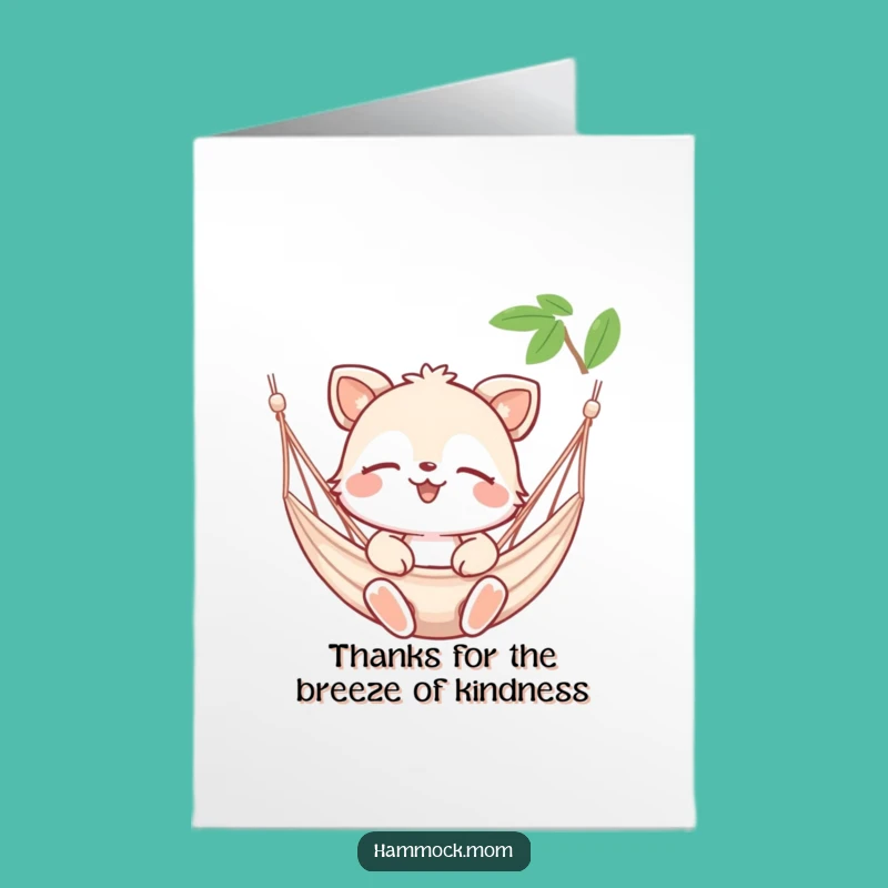 Free Printable Thank You Card: Breezy Hammock Animal Gratitude - Funny Downloadable