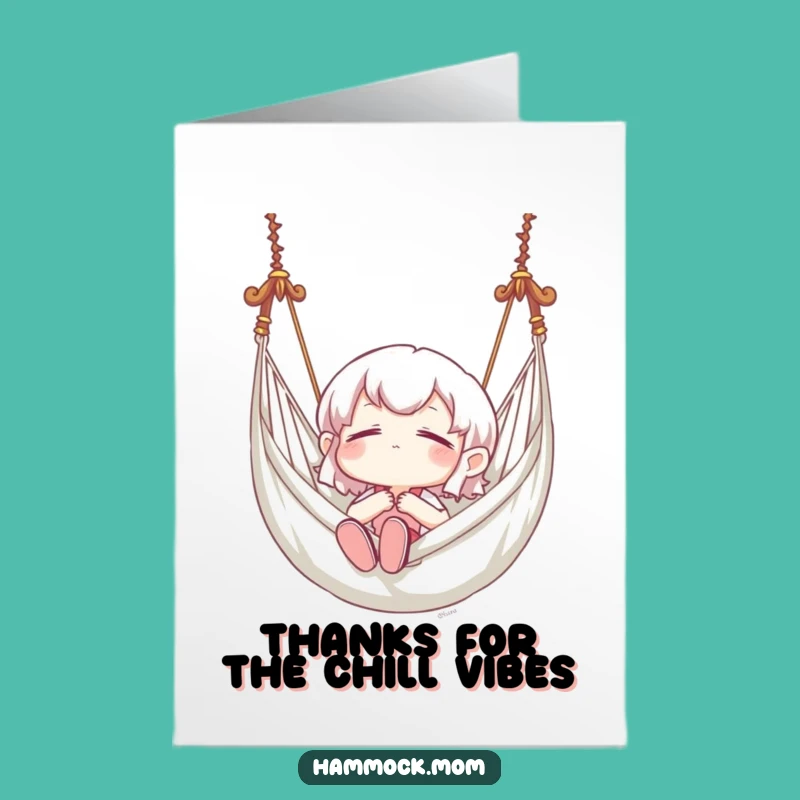 Free Printable Thank You Card: Hammock Bliss Character, Relaxing Downloadable Gift
