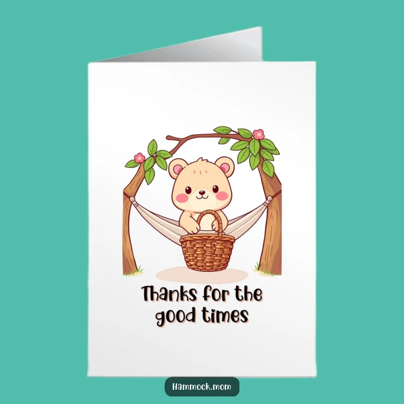 Free Printable Thank You Card: Leisurely Animal Picnic - Heartfelt Humor