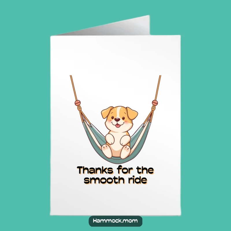 Free Printable Thank You Card: Swinging Dog in Hammock - Heartfelt Downloadable Gift