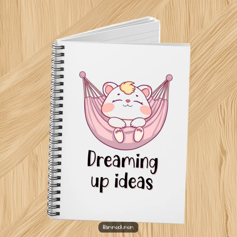 Funny Notebook featuring a mom animal blissfully relaxing in a hammock, great for jotting down funny ideas.
