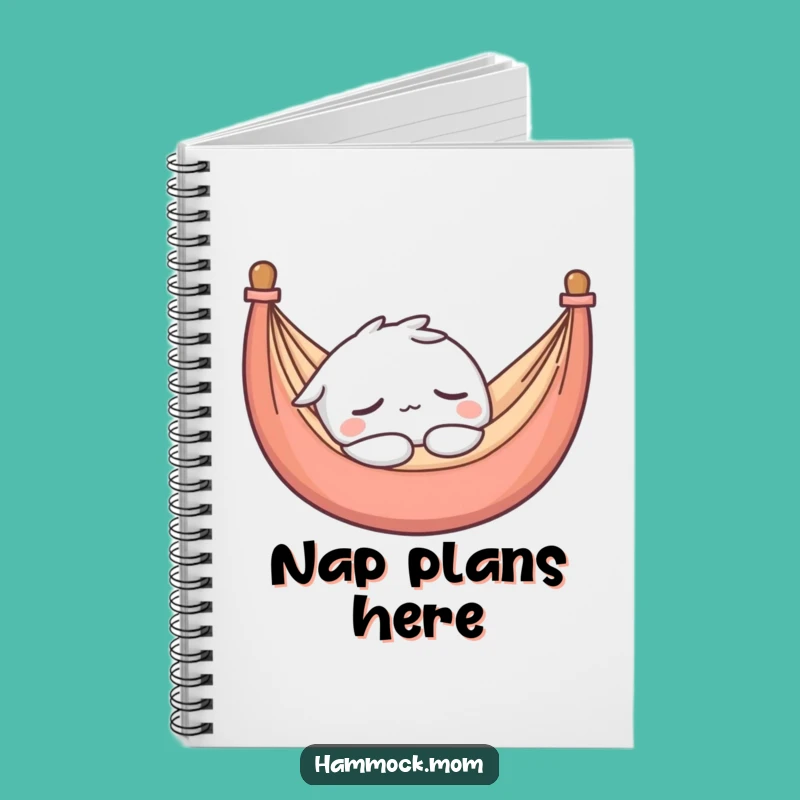 Funny Kawaii Hammock Sleepy Character Notebook - Dreamy Journal Gift