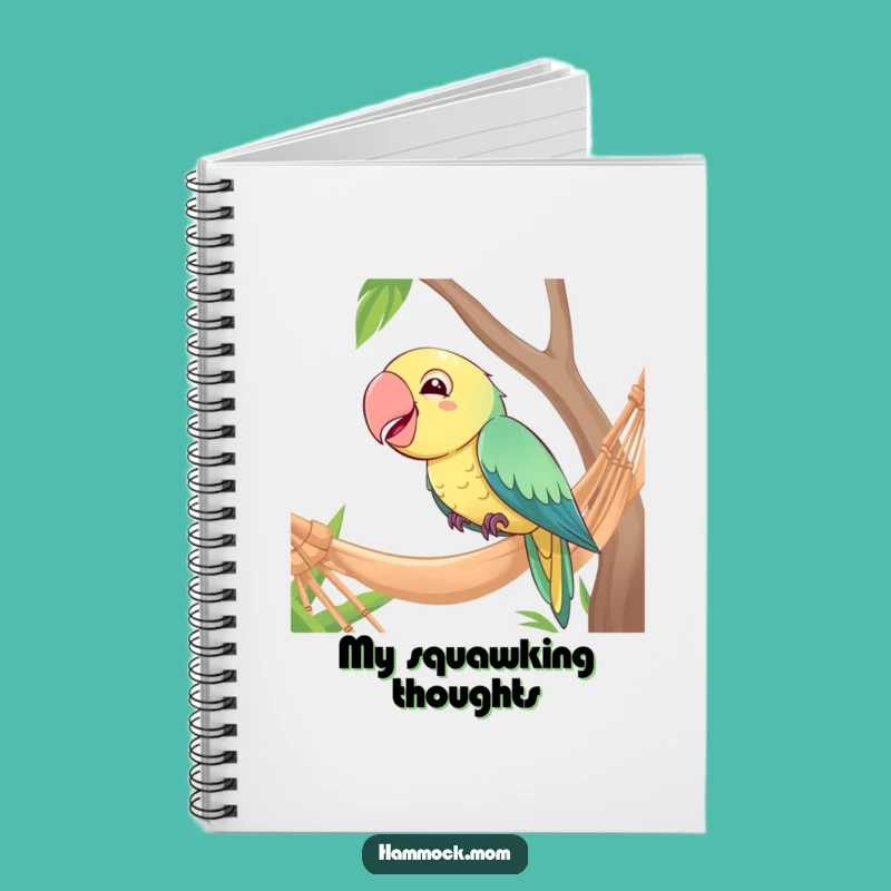 Funny Parrot Hammock Notebook: Jot Down Amusing Thoughts
