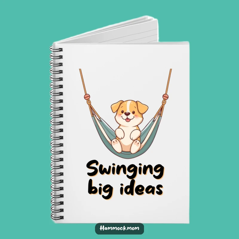 Funny Swinging Dog Hammock Notebook: Gentle Thoughts Journal, Perfect Funny Gift