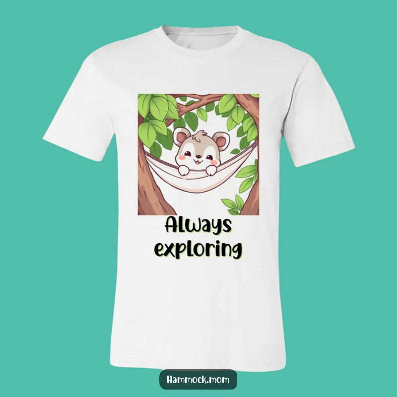 Funny Curious Hammock Animal T-Shirt: Peek at Fun