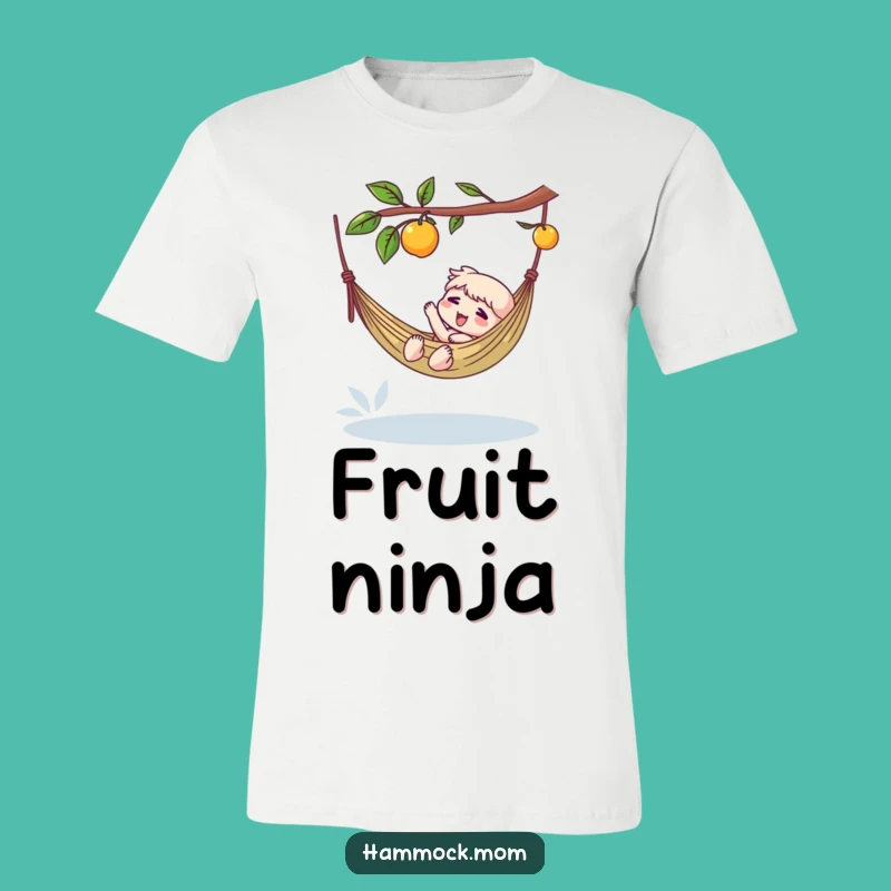 Funny Hammock Fruit T-Shirt: Character's Lazy Reach for a Deliciously Humorous Gift