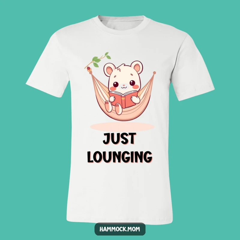 Funny Kawaii Hammock Animal Reading Tee: Hilarious Bookworm Apparel for Comfy Casual Wear