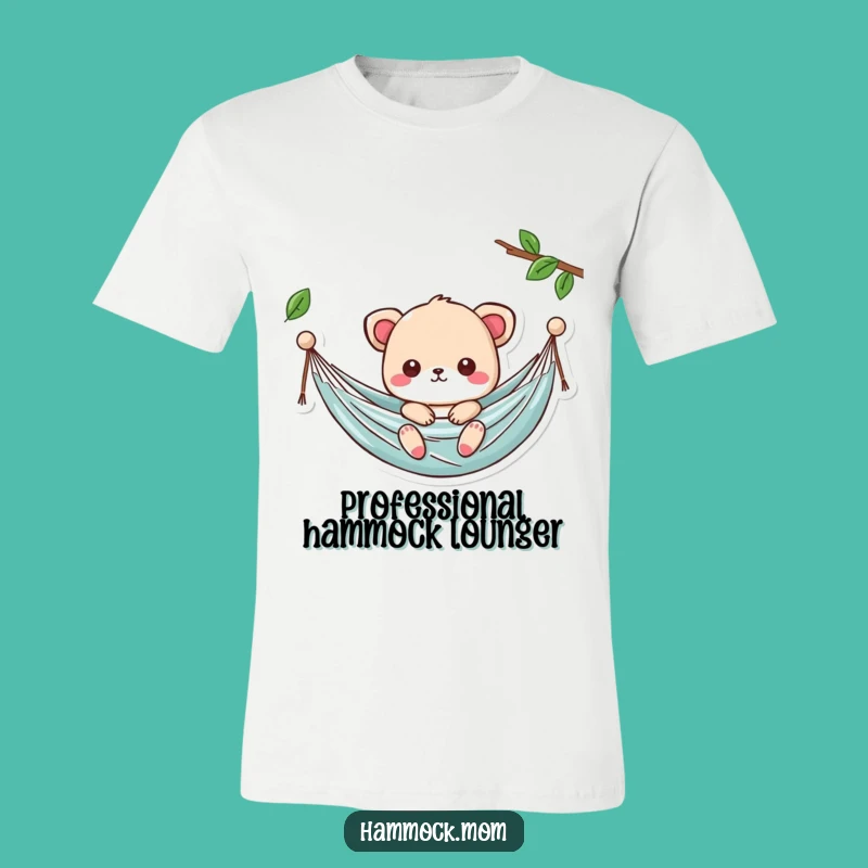 Funny Kawaii Hammock T-Shirt: Animal Chill Vibes - Cute Comfort Gift