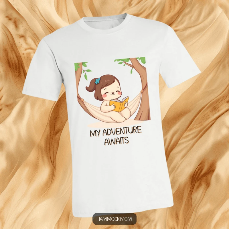 Funny T-Shirt depicting a mom animal engrossed in a book while relaxing in a hammock.
