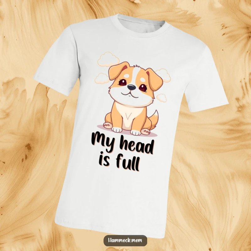 Funny Mama Dog T-Shirt: A dreaming mama dog watches fluffy clouds float by, capturing a moment of pure, comical bliss.