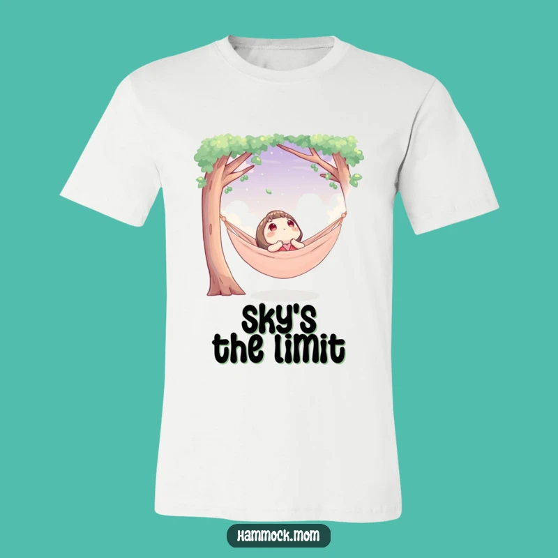 Funny Sky Watcher T-Shirt: Character's Cozy Hammock View - A Humorous Gift