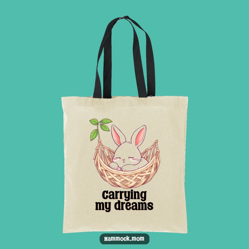 Funny Bunny Nap Tote Bag: Hammock Snooze Design, Chic Funny Gift