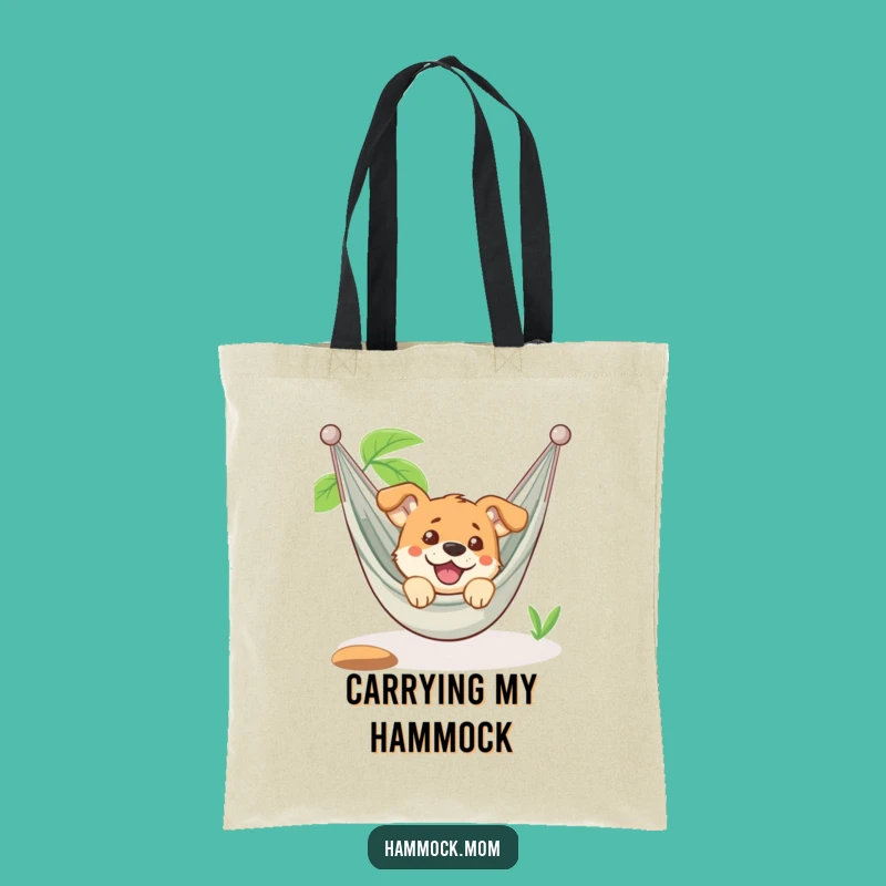 Funny Dog Hammock Tote Bag: Amused Pup Essential, Perfect Eco-Friendly Funny Gift