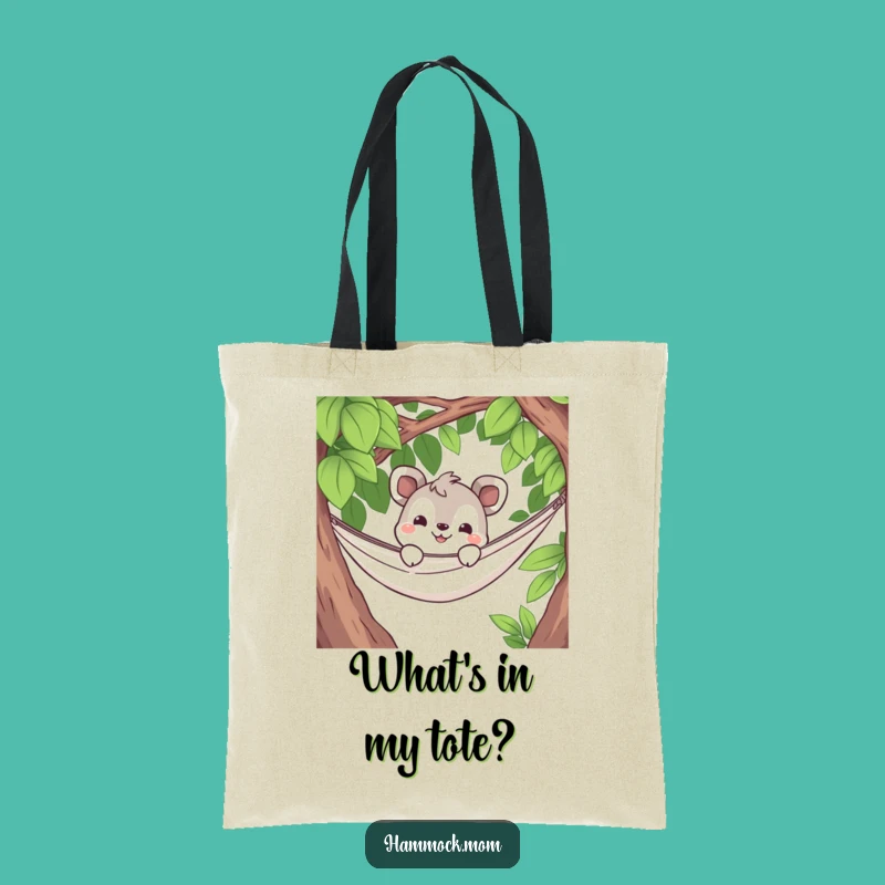 Funny Curious Hammock Animal Tote Bag: Carry Your Discoveries Funny Gift