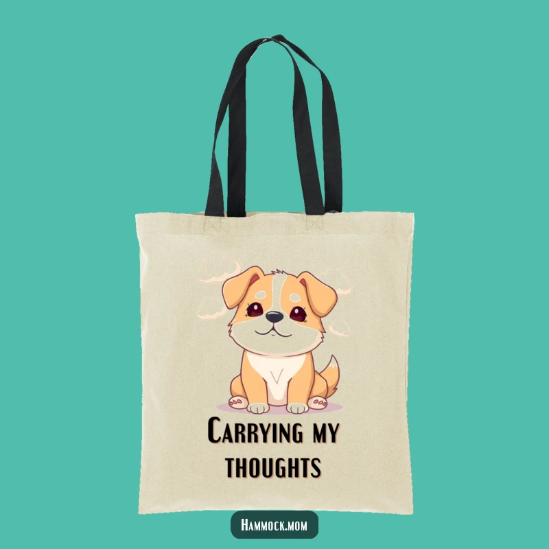 Funny Mama Dog Tote Bag: Dreamy Cloud Watching Humor for Everyday Shopping!