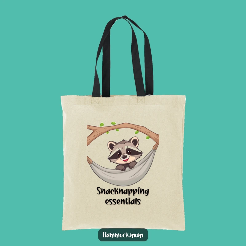 Funny Raccoon Hammock Tote Bag: Playful Grin Accessory, Practical Funny Gift